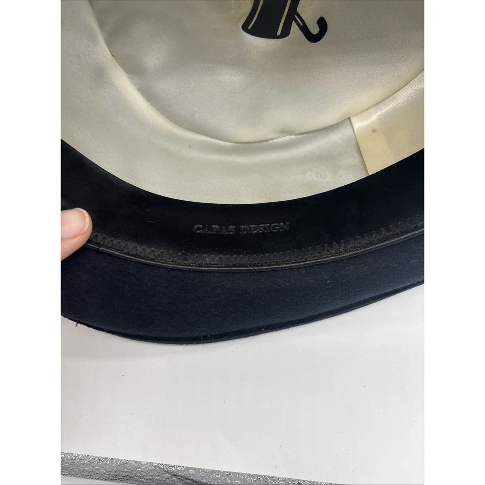 Vintage Pork Pie Fedora Hat By Capas  Design Navy Blue